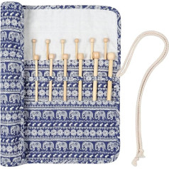 Coopay Tunisian Wooden Crochet Hooks, Pack of 12 Lightweight Bamboo Afghan Crochet Hook Set with Rolletui, 3.0-10.0 mm Afghan Knitting Needles, Crochet Hooks, 25 cm Long Needles for Beginners &