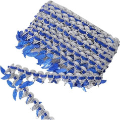 Sparkling Leaf Lace Tassel Indian Stage Dance Colorful Leaves Hanging Glitter Leaf Trim Belly Dance Indian Dance Clothes Curtain Edging 9 Meters (Dark Blue)