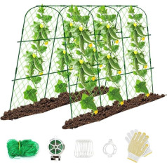 Hoyejyou Cucumber Trellis for Raised Bed U-Shaped Garden Trellis for Climbing Plants Outdoor Metal Arch Vegetables Trellis Removable Cucumber Trellis Support for Tomato Pumpkin Zucchini