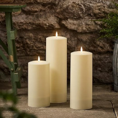 Lights4fun Set of 3 XL TruGlow® LED Solar Candles for Outdoor Use Waterproof Solar Candle Outdoor Solar Candles Outdoor LED Candles Outdoor Solar Candles Outdoor Candles Set
