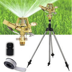 LIBRNTY Lawn Sprinkler Large Areas, Impulse Rain, Rotating Tripod Sprinkler, Low Pressure Lawn Sprinkler, Car Rotating Tripod Sprinkler, Garden Lawn Sprinkler 360 Degree Sprinkler for Yard, Garden,