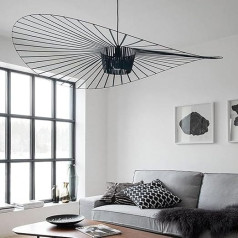 YONIISEA Vertigo Lamp 100 cm Black, Modern Vertigo Pendant Light E27 Pendant Light for Living Room, Hallway, Dining Room, Bedroom, Fibreglass Steel + Polyurethane Vintage Hat Lamp, Max 40 W