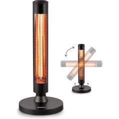 Enders Moow Patio Heater, Electric Floor Spotlight, Patio Heater, 2 Power Settings, 900 W, Infrared Radiant Heat, Tilt Protection and Transport Handle, 60° Switchable Oscillation Function #49246