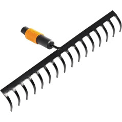 Fiskars QuikFit 1000654 16 Prong Rake Tool Head Width 40 cm Hardened Steel Tines Black/Orange