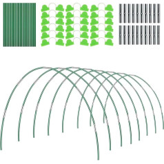 MQHUAYU Plant Tunnel Arches, 48 Pieces Poly Tunnels for Raised Bed, Greenhouse Tyres for Raised Beds, Garden Netting, Row Cover (Green-48 Pieces)