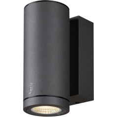 SLV Enola Round S Wall Light / Lighting for Walls, Paths, Entrances, LED Spot Outdoor, Surface-Mounted Light, Outdoor Garden Lamp, IP65, 6.0 W, 450 lm, Anthracite