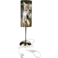 CreaDesign TI-1118 Wolf Bedside Lamp Children's Room with Name, Children's Table Lamp/Snooze Light with Switch for Socket, E14, 38 cm High