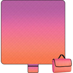 Picnic Blanket Waterproof 200 x 200 cm Orange Purple Colour Gradient Beach Blanket Sand-Free for 4-6 People, Portable and Foldable Beach Mat with Carry Handle, Picnic Blanket for Park, Garden, Beach,
