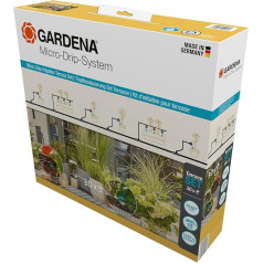 Gardena Micro-Drip System Drip Irrigation Set Terrace (30 Plants): Starter Set Ready to Use, Water-Saving Irrigation System, Simple and Flexible Connection Technology (13400-20)