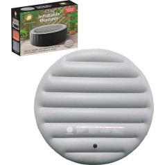 Energy Saving Spa Cover, Inflatable Lid, Protective Rain Overflow, Heat Insulator Technology, Round Bladder, Fits All 6 Person Hot Tubs Up to 68 Inches, Grey
