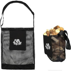 Crate Morel Mushroom Hunting Bag, Mesh Bag, Food Bag, Food Bag, Mushroom Basket, Harvest Bag, Foldable Fruit Collection, Picking Bag, Apron for Bushcraft & Garden Enthusiasts, Black, black