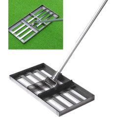 Golf Garden Grass Level Lawn Leveling Rake, Level Move Drag Mop with 43 Inch Handle, High Performance Stainless Steel Lawn Push Level Tool with Large Capacity Golf Equipment