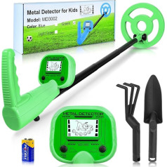 Metal Detector Children, iTayga Adjustable, Lightweight Metal Detector for Children, High Precision, Professional, Waterproof, Foldable Metal Detector, Suitable for Outdoor Exploration, Green