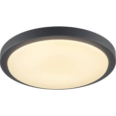 SLV Ainos Mounted Light with Sensor, Aluminium and Plastic Cover, 22 Watt, Charcoal, 30 x 30 x 6.5 cm