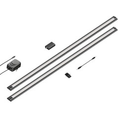 ledscom.de Siris Smart LED Under-Unit Light Black Matt with WLAN Controller Flat Smart Home, Alexa Enabled (Echo) 90 cm Each 963 lm Each Warm White Dimmable Set of 2