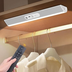 Under-Unit Light Kitchen LED Battery with Motion Sensor, 45 cm/90 LEDs Cabinet Lighting with Remote Control, USB Rechargeable Cabinet Light, Base Cabinet Lighting, Battery Operated Night Light Bedroom