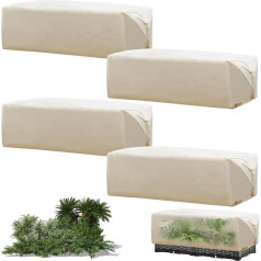 Protective Cover for Flower Boxes, Pack of 4 Winter Protection Balcony Plants, Pot Plant Bag with Drawstring 150 x 45 x 40 cm, Frost Protection Cover for Balcony Plants, Breathable and Weatherproof