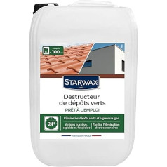 STARWAX - Green growth killer - Ready to use - Thoroughly removes green growth, lichens, algae - For roofs, floors and walls - Curative effect - Effective from 24 hours - 10 l - Up to 100 m2