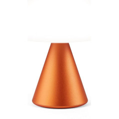 Lexon MINA M Rechargeable Wireless LED Table Lamp for Bedside Table or Desk with Dimmer, Up to 12 Hours Battery Life - Aluminium Orange