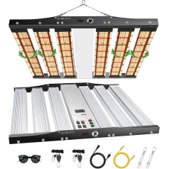 LED Grow Lamp, 450 W, 150 x 150 cm, with 2196 LED Plant Lamps, Sun-Like Full Spectrum with UV and IR, Dimmable Daisy Chain Timer, LED Grow Light for Hydroponics Indoor Plants