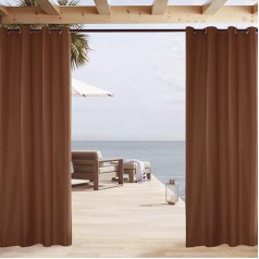 ELEOPTION Outdoor Curtain, Waterproof Opaque Curtain, Windproof, UV protection, Sun Protection Curtains for Balcony, Garden, Yard