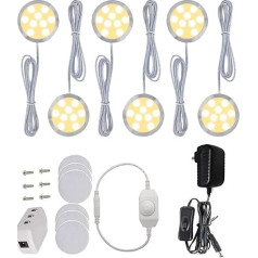 Cefrank Set of 6 LED Under Kitchen Cabinet Lights - LED Cabinet Lamp 12W 1020 Lumens Warm White 3000K