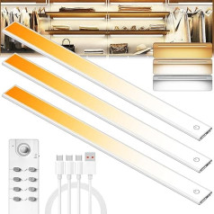 MEKKLEON Wireless Cabinet Lighting, Under-Unit Light Kitchen LED with Remote Control, Dimmable Under-Desk Lighting with Motion Sensor, Cabinet Light Strip USB for Showcase Lighting (3.40 cm)