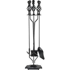 VODA Fireplace Tools Set, 5 Piece Cast Iron 33
