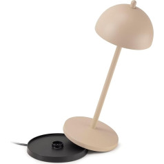 LA VILLE LUMIÈRE EvaG Rechargeable Wireless Dimmable Touch Screen Table Lamp Indoor/Outdoor IP65 Temperature from 2200 to 3000K Durable Aluminum Sand