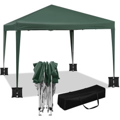 WOLTU Gazebo with 4 Sand Bags, Folding Gazebo 3 x 3 m, Garden Gazebo Waterproof Stable UV Protection, Pop Up Party Tent Outdoor, Height Adjustable, with Carry Bag, Green