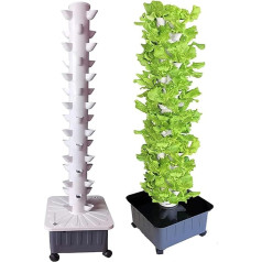 RRrawgff 15-Tier Hydroponic Tower Set with 45 Holes Vertical Aeroponics Tower Garden for Growing Herbs, Fruits and Vegetables with 45 Growing Places// 1 Piece