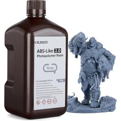 ELEGOO ABS-Like 3D Printer Resin 2.0 405nm UV-Curing Photopolymer Resin for LCD 3D Printer Grey 2000g