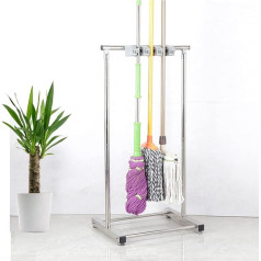 Mop Holder, Floor Mounted, Broom and Cleaning Supplies Organizer for Home, Bathroom, Hotel - Commercial Rack for Wet Mops, Garden Tools, Umbrellas