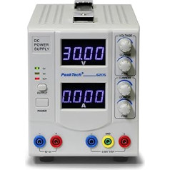PeakTech Linear Controlled DC Laboratory Power Supply 1 Ch 0 – 30 V/0 – (Pack of 1), P 6205
