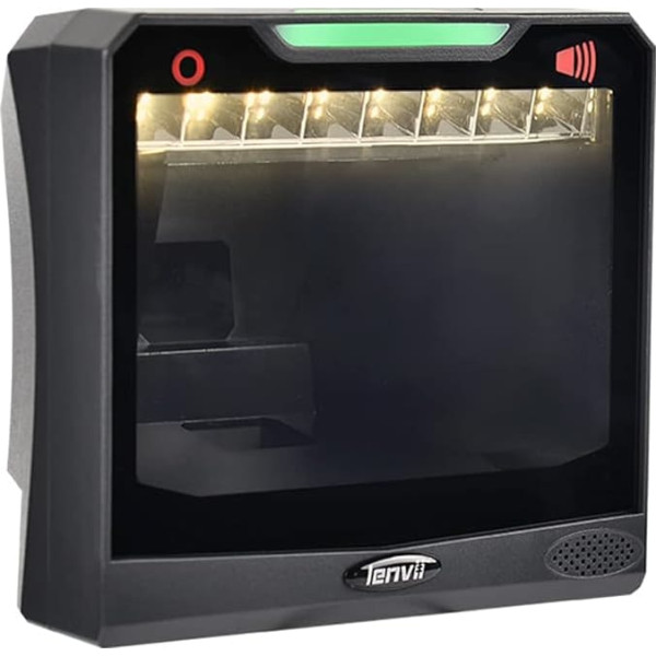 LENVII 1D 2D QR Desktop Barcode Scanner, Omnidirectional Hands-Free USB QR Code Reader, Barcode Reader with Large Scan Window Captures Barcodes from Mobile Phone Screen, Platform QR Code Scanner for