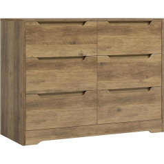HOCSOK Chest of Drawers with 6 Drawers, Sideboard Drawer Cabinet Made of Wood, Chest of Drawers for Bedroom, Living Room, Hallway, Modern, 108 x 82.5 x 39 cm