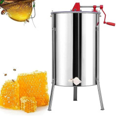 2 Frame Manual Honey Extractor Separator Stainless Steel Bee Extractor Stainless Steel Honeycomb Spinner Crank Beekeeping Extraction Equipment