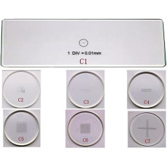Mikroskopzubehör C1 - C7. Optisches Glasmikroskop-Kalibrierrutschen Okular-Reticle-Lineal Haltbarkeit und zuverlässige Leistung(1 Set C1-C7)