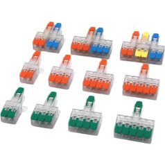 FACSER Wire Connectors 1 2 3 Pin Splitter Led Push in Terminal Blocks Quick Connector Conductor Cable Junction Box 0.5-6mm²(Y613O,50PCS)