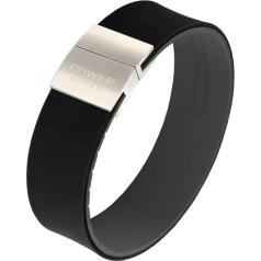 Power Ionics 3000 Tourmaline Silicone Bracelet Men's Bracelets for Energy Balancing Sports Bracelet Unisex Wide Band Gold/Black/Grey 13 cm - 21 cm