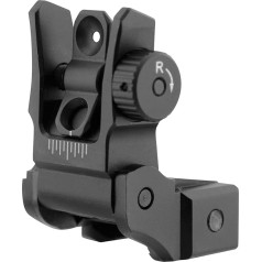 UTG Low Profile Flip-Up Rear Sight with Dual Aiming Aperture MNT-955 Visor, Black, One Size