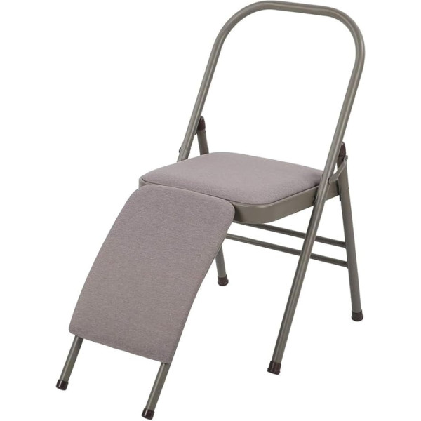 CYPOSLDN Yoga Auxiliary Chair with Lumbar Support, Multifunctional Yoga Stool with Removable Cushion, Pilates Yoga Chair, Yoga Inversion Chair