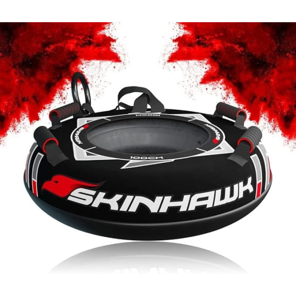 SKINHAWK Professional Snowtube Diameter 100 cm Black Sledge Bob Sledge Tyres Snow Tyres Slip Tyres
