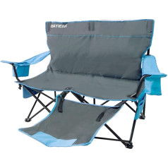 BAYIEIUI Camping Chair Foldable with Footrest 2 People XXL Folding Camping Chairs Garden Chair Double Folding Chair Fishing Chair 2 Seater for Adults with Armrest Storage Bag