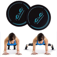iQinQi Exercise Core Sliders for Working Out, Dual Sided Sliding Discs Use on Hardwood Floors, Workout Glider Discs Abdominal & Total Body Gym Exercise Equipment for Home