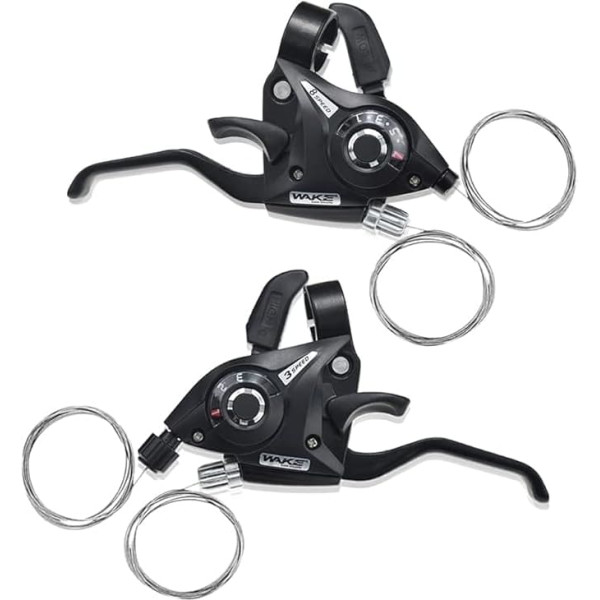 BESNIN Gear Lever Brake Lever 3 Speed Gear Lever 1 Pair 3 x 8 24Speed Bicycle Shifter for Mountain Bike Folding Bike Universal Replacement Part (3 x 8 Speed)