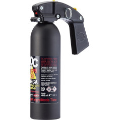 BlackDefender OC 5000 mega wide jet pepper spray with pistol grip for home defence 400 ml