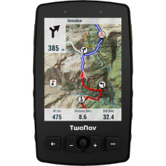 TwoNav Aventura 2 Plus Outdoor Handheld GPS with 3.7 Inch Widescreen Buttons and Joystick for Mountaineering, Trekking, Hiking or Navigation with Maps Included. Colour: Green