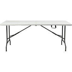 Wisam Plastic Folding Table, Garden Table, Dining Table, Camping Table, Suitcase Table, Foldable 180 cm, Perfect for Garden, Balcony, Camping