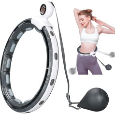 Smart Fitness Hoop, Quiet Hula Hoop, Weight Loss, with Smart Counter, Magnetic Disc, and 16 Removable Adjustable Wide Movable Hoops, for Children and Adults